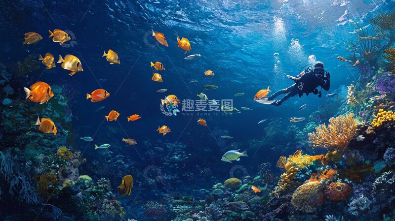 高清大图下载【趣麦麦图】海底潜水海底素材