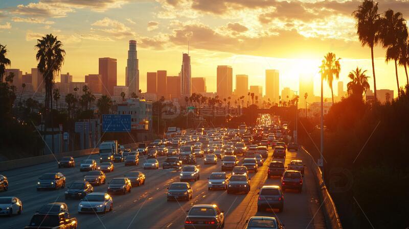 洛杉矶交通素材背景交通