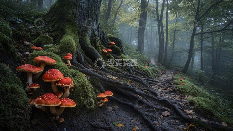 高清大图下载【趣麦麦图】唯美森林野生菌10