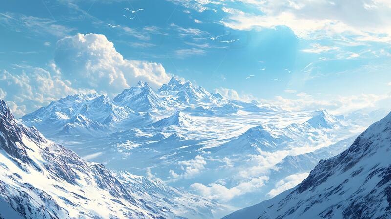 雪山原画场景电脑壁纸