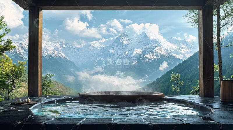 高清大图下载【趣麦麦图】山景房浴缸浴缸泳池山景