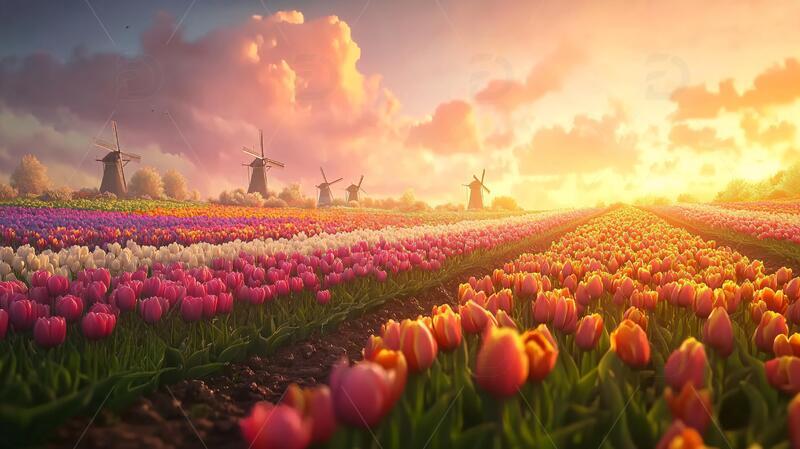 高清大图下载【趣麦麦图】唯美梦幻花田场景45