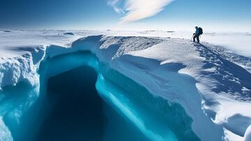 冰川与人类极地蓝色人类