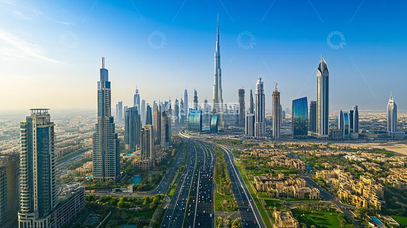 高清大图下载【趣麦麦图】迪拜市总部建筑总部楼群