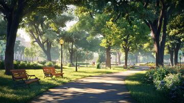 小路效果图小路广场游园