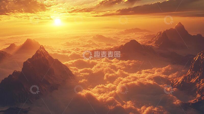 高清大图下载【趣麦麦图】云海山脉大气背景山峦