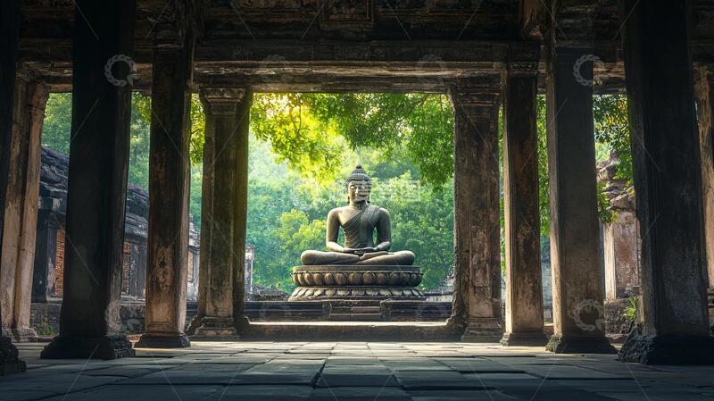 高清大图下载【趣麦麦图】古寺佛像庭院