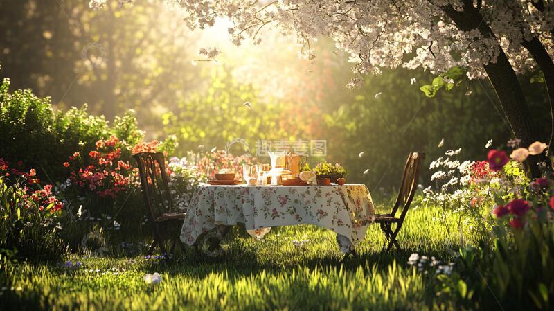 高清大图下载【趣麦麦图】-春色满园餐桌