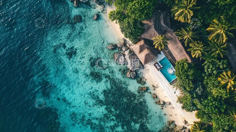 高清大图下载【趣麦麦图】度假酒店鸟瞰图1