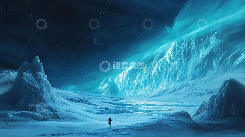 高清大图下载【趣麦麦图】科幻插画风场景壁纸插画