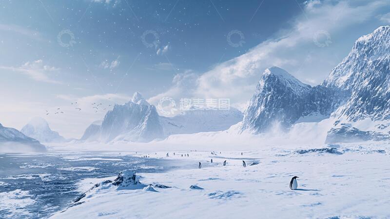 高清大图下载【趣麦麦图】梦幻舞台背景南极冒险1