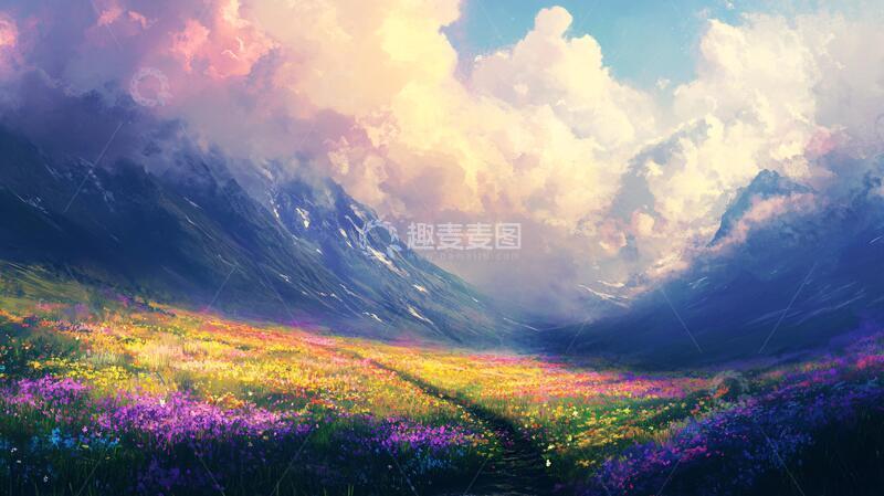高清大图下载【趣麦麦图】唯美梦幻花田场景44