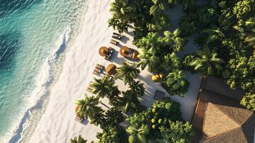 俯瞰海滩海岛海边俯视