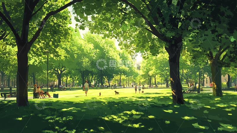 高清大图下载【趣麦麦图】-树荫背景树荫素材