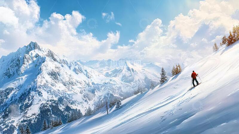 高清大图下载【趣麦麦图】冬季户外登山雪景4