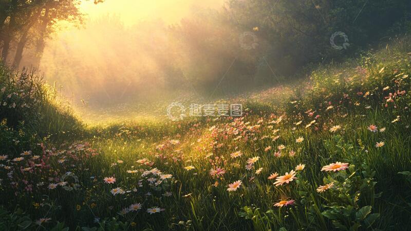 高清大图下载【趣麦麦图】阳光草地朦胧美2