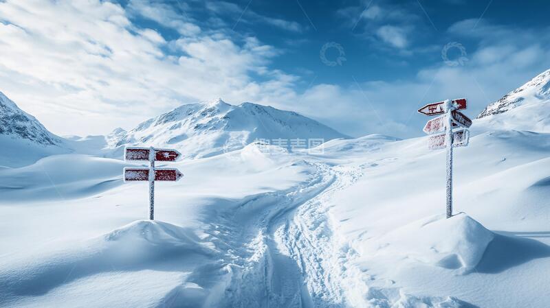 高清大图下载【趣麦麦图】雪山背景素材