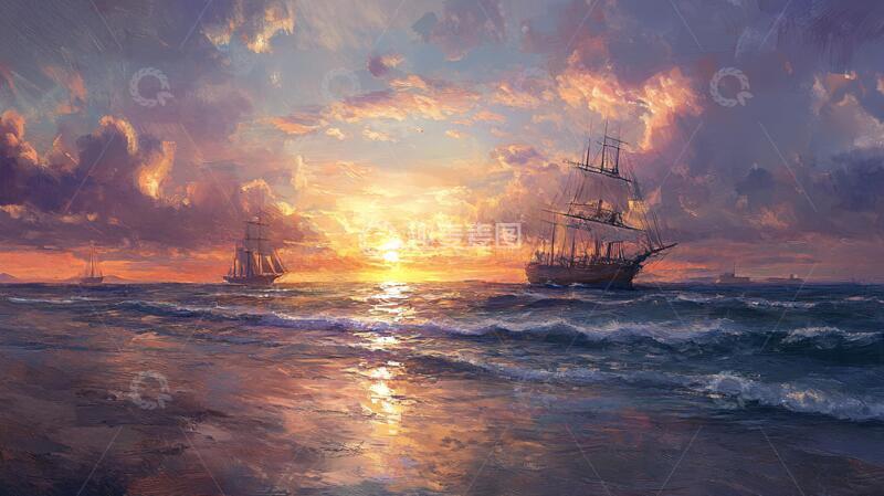 高清大图下载【趣麦麦图】扬帆启航高清画8