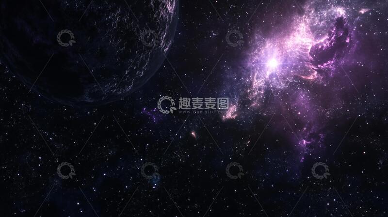 高清大图下载【趣麦麦图】唯美宇宙会议背景1