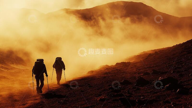 高清大图下载【趣麦麦图】攀登山无人区仙境