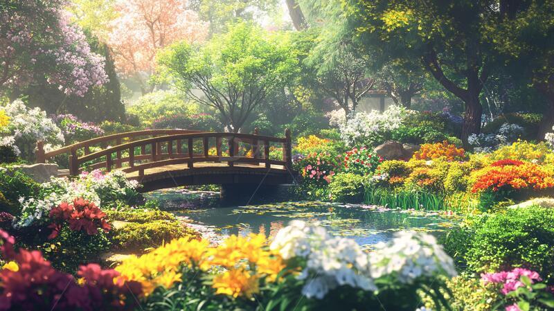 高清大图下载【趣麦麦图】青藤苑场景场景园林鲜花