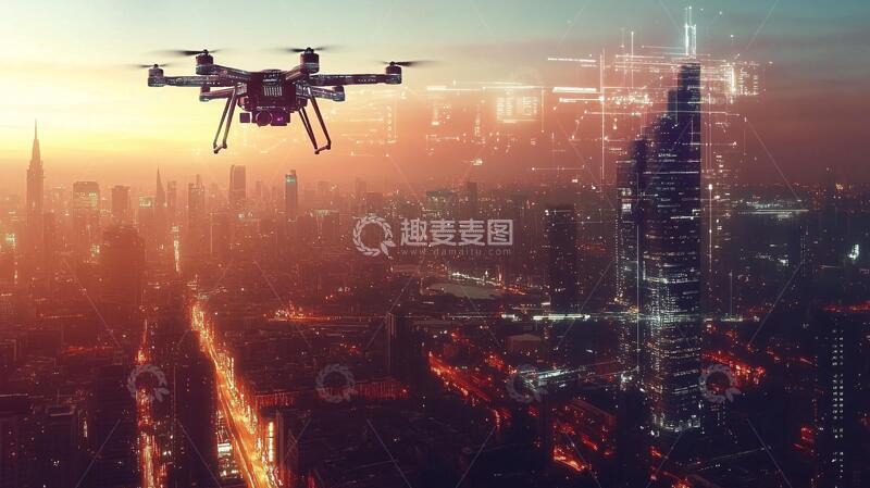 高清大图下载【趣麦麦图】科技航拍科技城市航拍