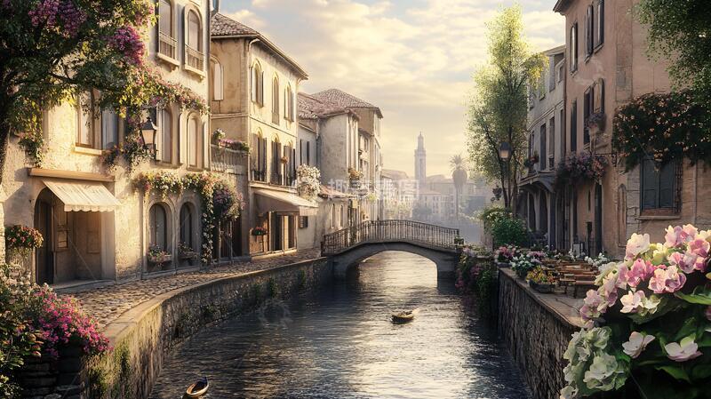 高清大图下载【趣麦麦图】欧式小镇风光全景