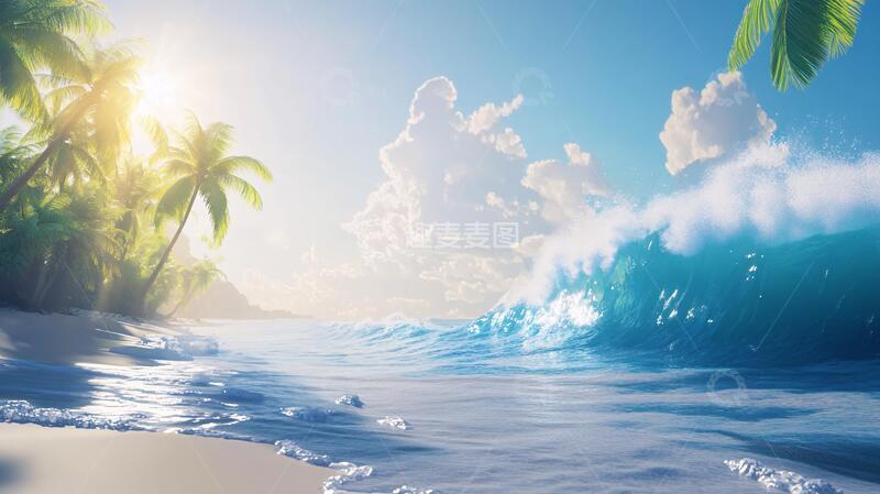 高清大图下载【趣麦麦图】唯美韵律自然海边背景13