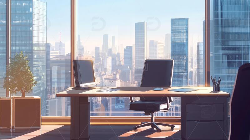 高清大图下载【趣麦麦图】书桌插画场景插画动画