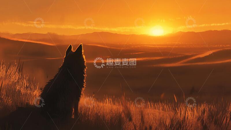 高清大图下载【趣麦麦图】汪星人的日出日落