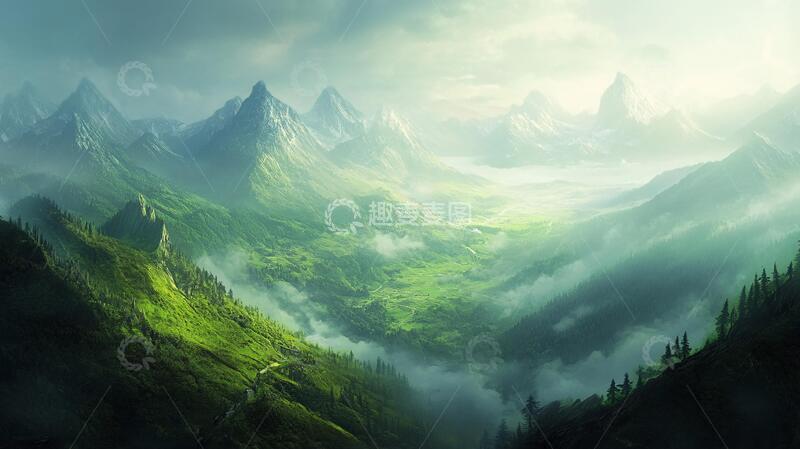 高清大图下载【趣麦麦图】宽屏风景画宽幅仙境风光