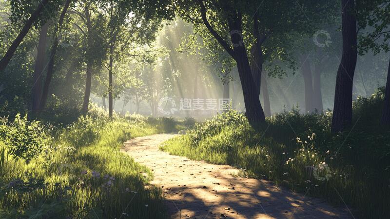 高清大图下载【趣麦麦图】林中小道素材