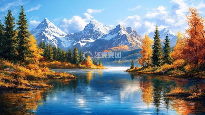 高清大图下载【趣麦麦图】宽屏风景画油画手绘风光