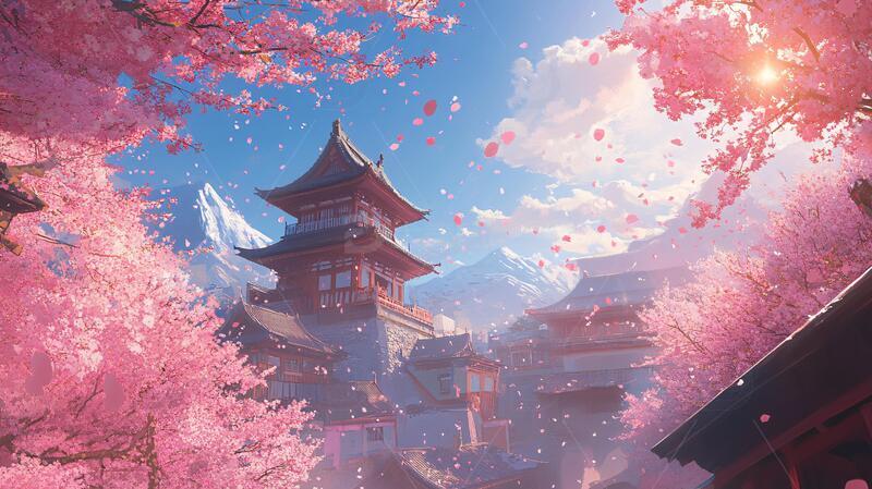 高清大图下载【趣麦麦图】古风场景春暖花开6