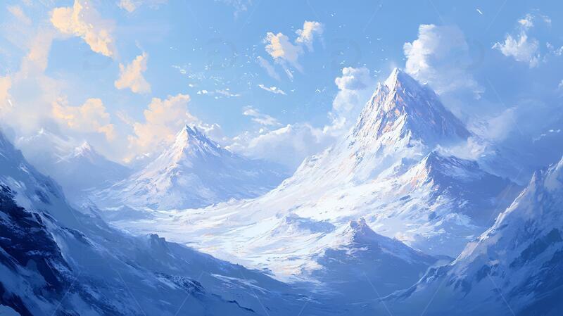雪山原画插画场景原画1