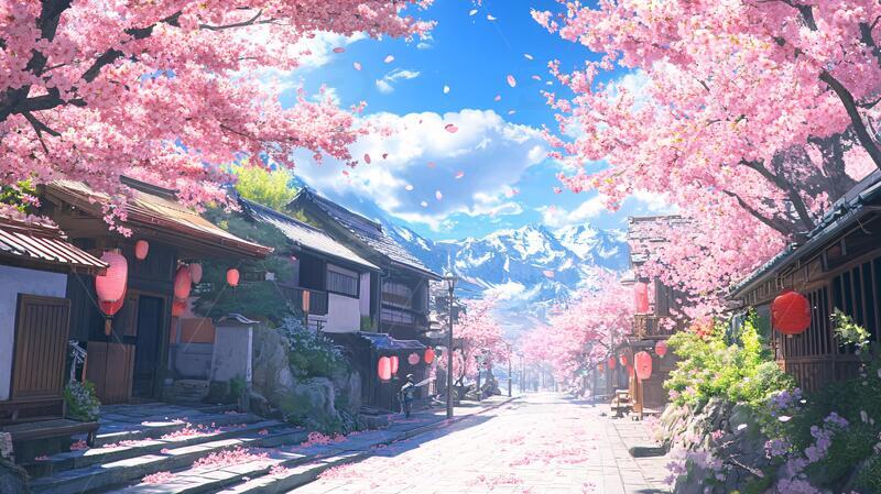 高清大图下载【趣麦麦图】古风场景春暖花开4