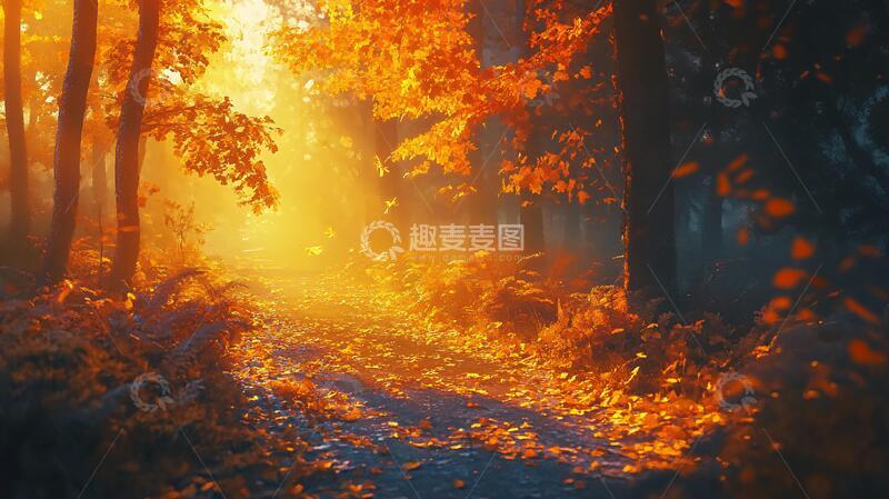 高清大图下载【趣麦麦图】唯美秋天小道5