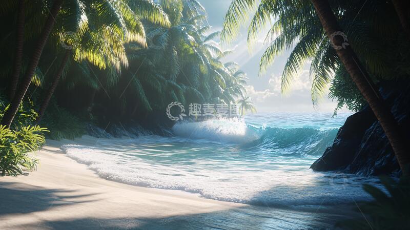 高清大图下载【趣麦麦图】唯美韵律自然海边背景12