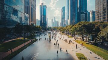 商业区广场景象