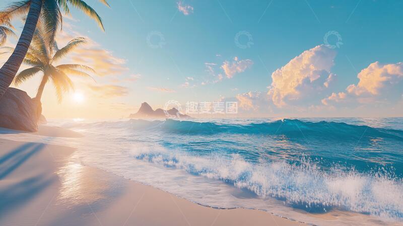 高清大图下载【趣麦麦图】唯美韵律自然海边背景11