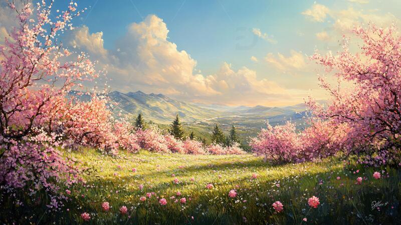 高清大图下载【趣麦麦图】唯美梦幻花田场景43