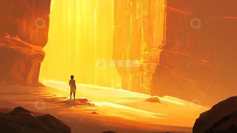 高清大图下载【趣麦麦图】荒野黄昏插画26