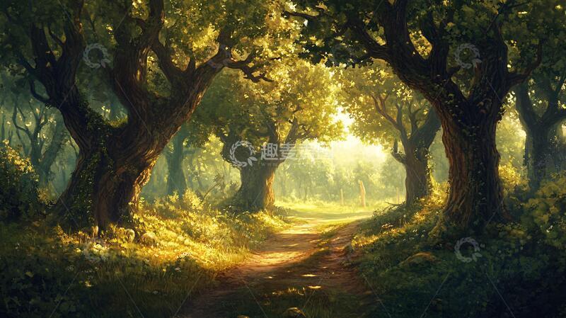 高清大图下载【趣麦麦图】唯美大树小路4