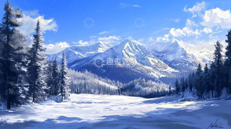 高清大图下载【趣麦麦图】宽屏风景画电脑原画绘画