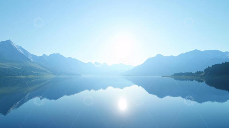 高清大图下载【趣麦麦图】湖光山色映朝阳