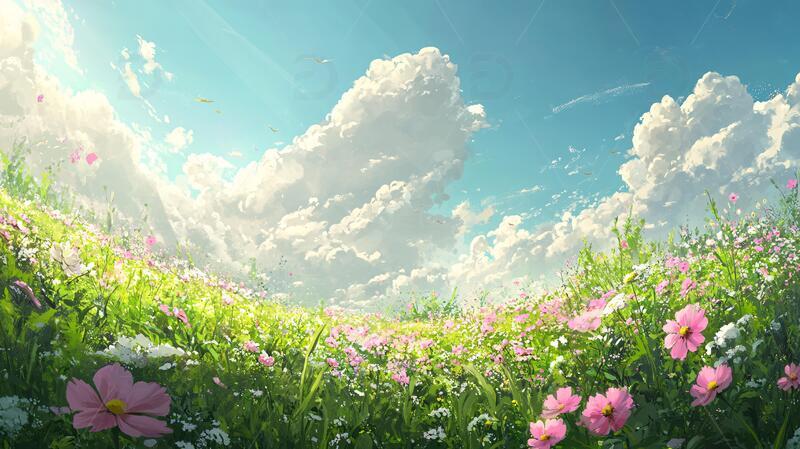 高清大图下载【趣麦麦图】唯美梦幻花田场景40