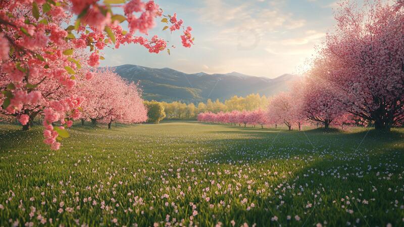 唯美梦幻花田场景42