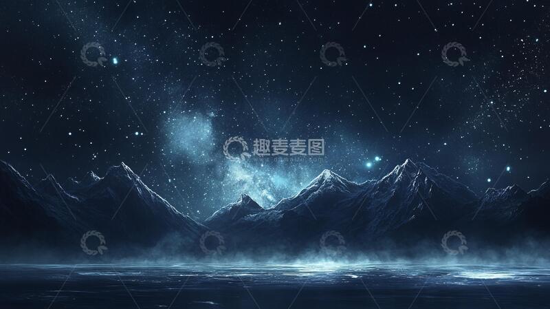 高清大图下载【趣麦麦图】蓝色梦幻山水风情12