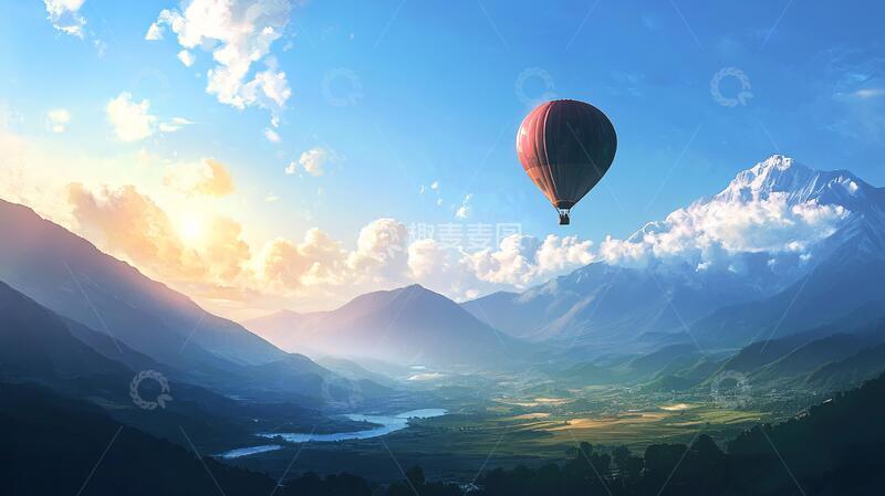 高清大图下载【趣麦麦图】唯美热气球风景电脑梦幻