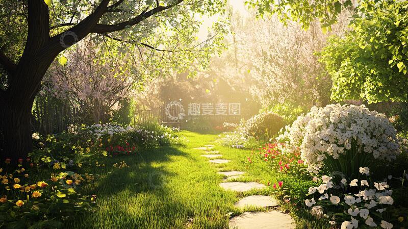 高清大图下载【趣麦麦图】阳光花园小路2